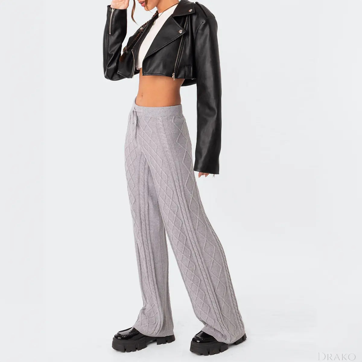 Amara Knit Wide-Leg Pants  Drako Watches