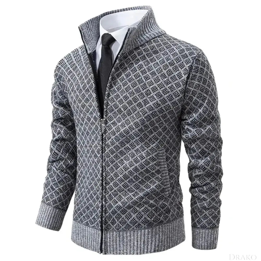 Dawson Men’s Wool Zipper Cardigan  Drako Watches