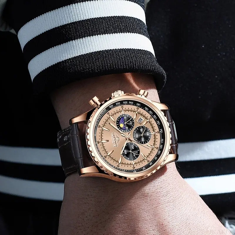 LIGE - Diamond  Drako Watches Men's Watches