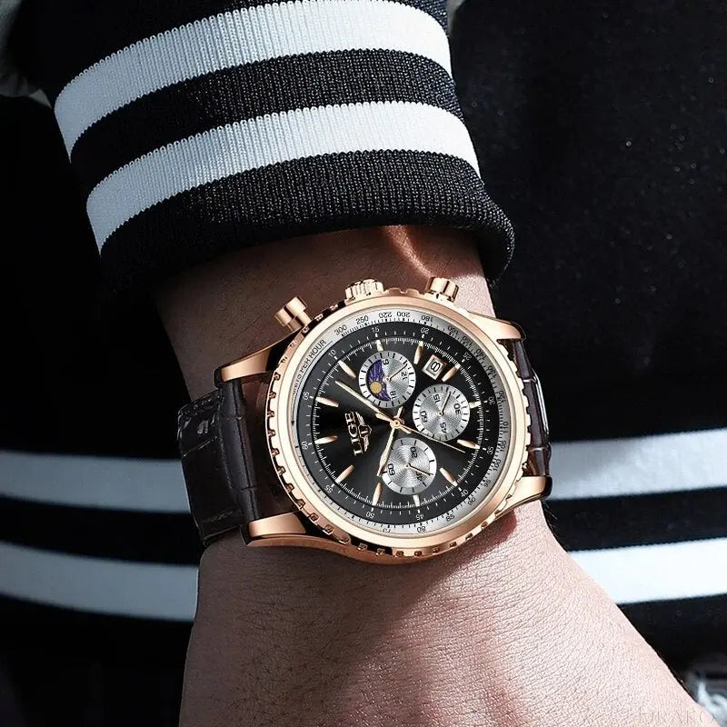 LIGE - Diamond  Drako Watches Men's Watches