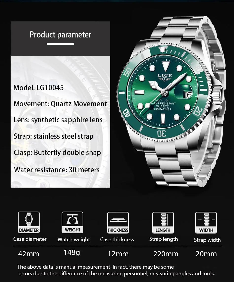 LIGE - DiveMaster  Drako Watches Men's Watches