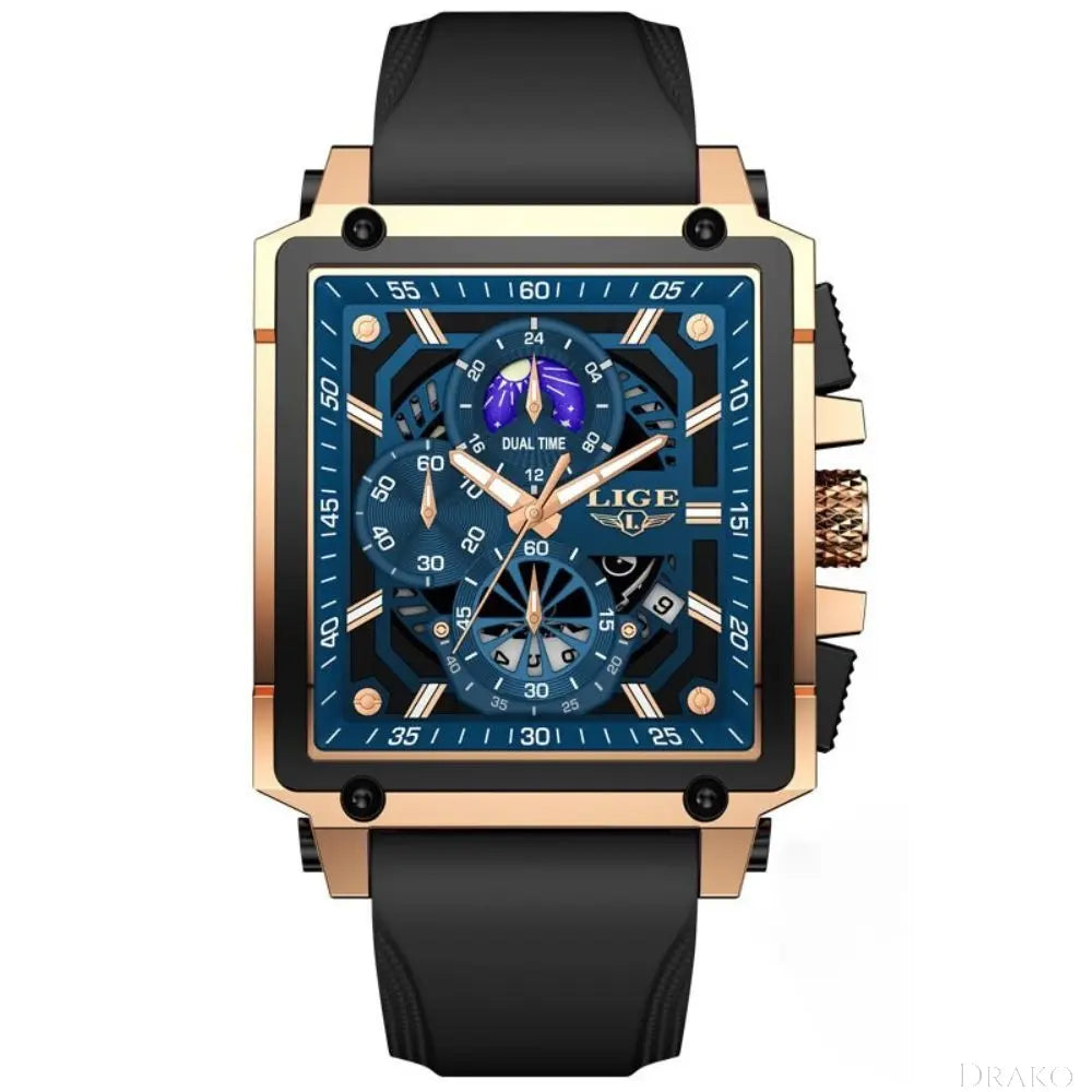 LIGE - Hollow Temple Drako Watches Men's Watches