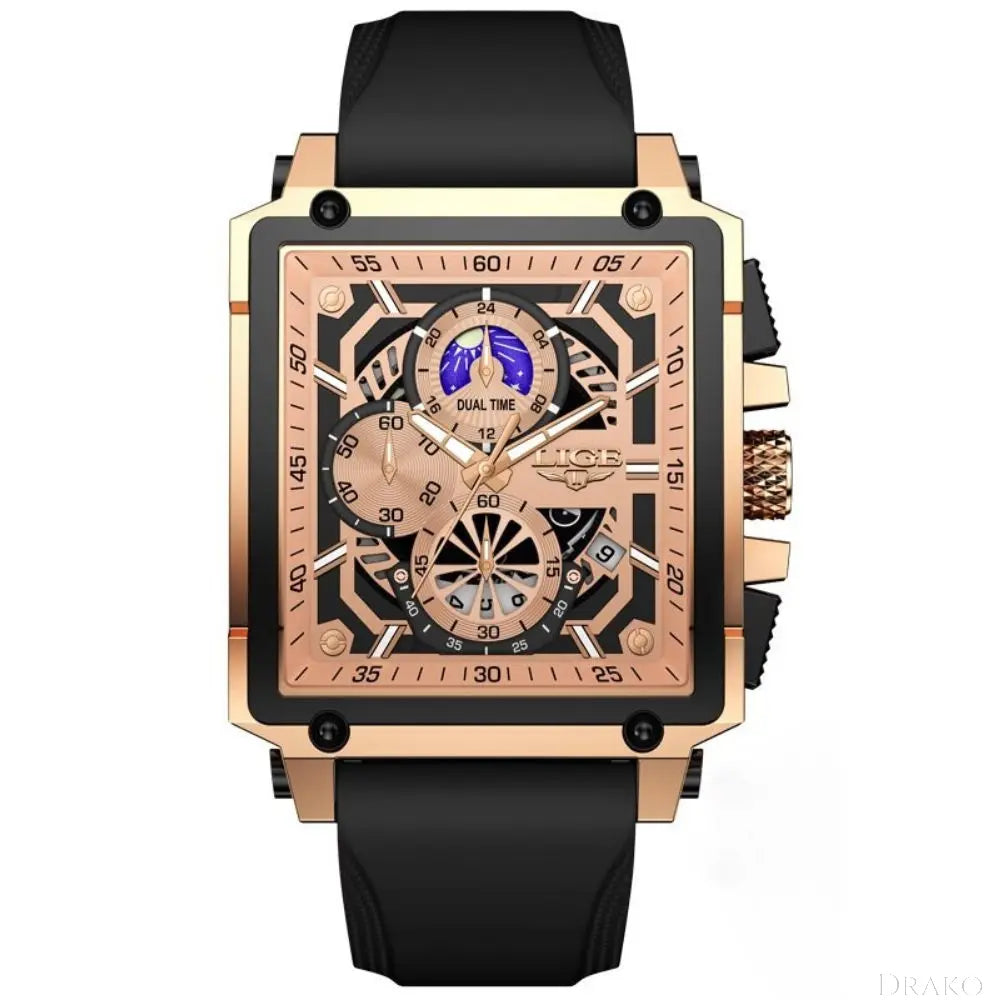 LIGE - Hollow Temple Drako Watches Men's Watches