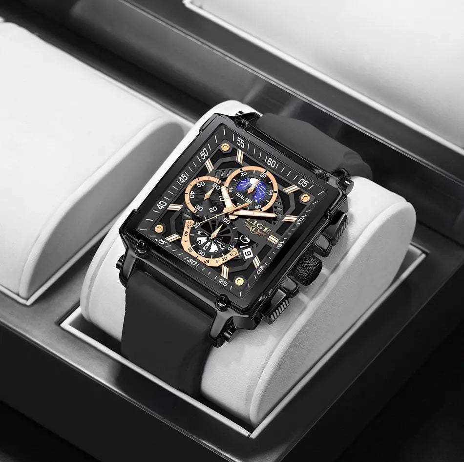 LIGE - Hollow Temple Drako Watches Men's Watches