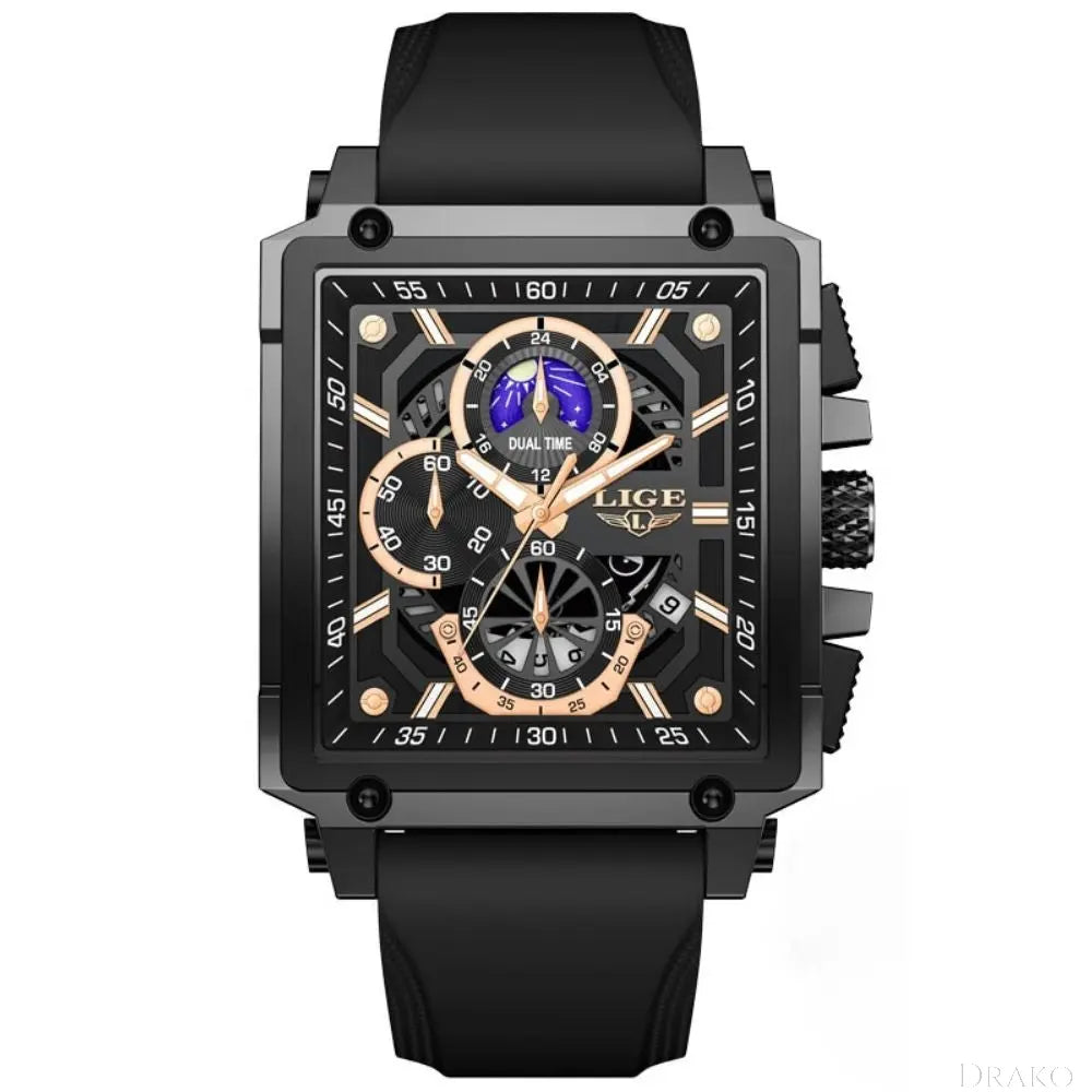 LIGE - Hollow Temple Drako Watches Men's Watches