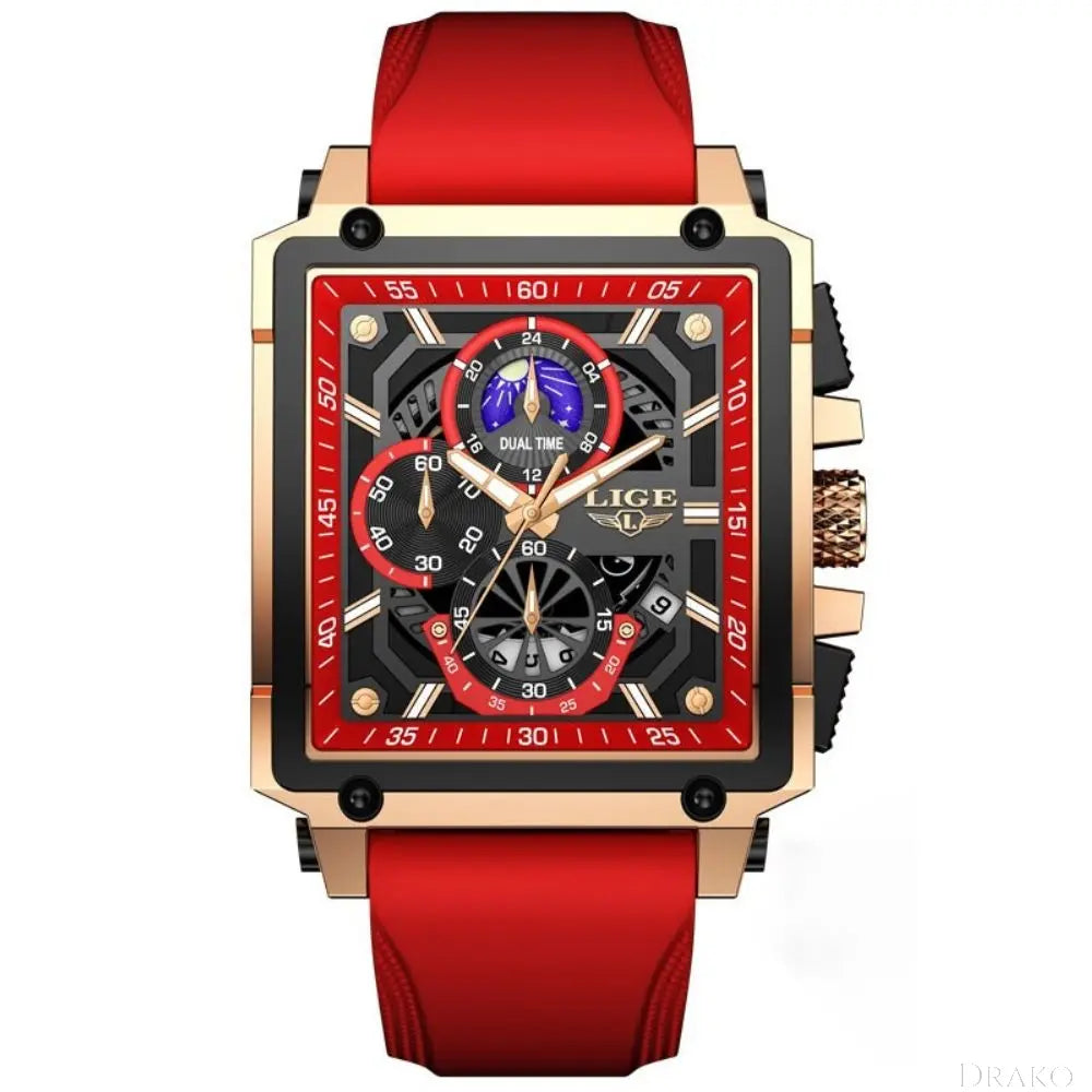 LIGE - Hollow Temple Drako Watches Men's Watches