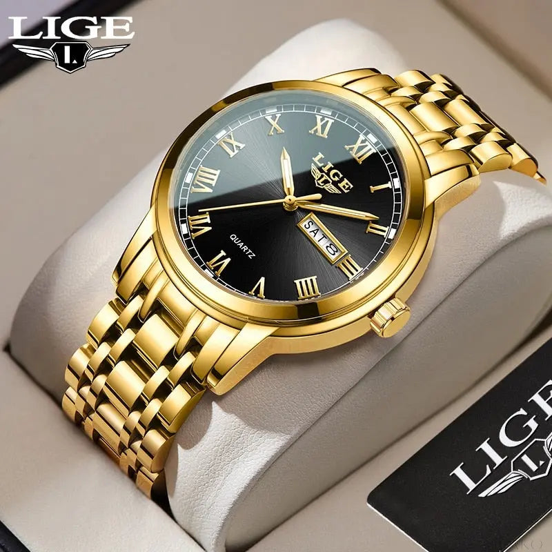 LIGE - Roman Steel Drako Watches Men's Watches