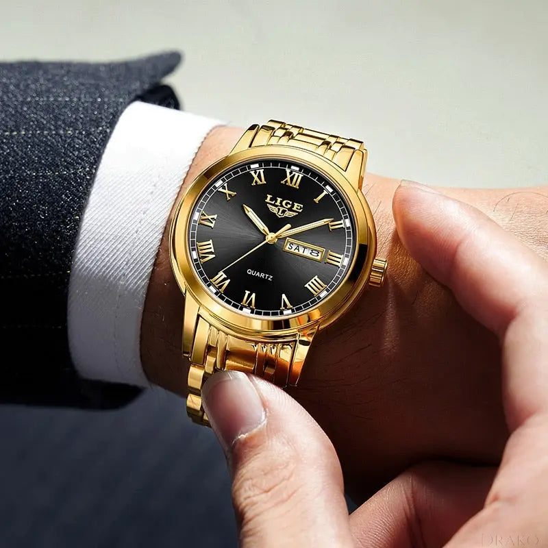 LIGE - Roman Steel  Drako Watches Men's Watches