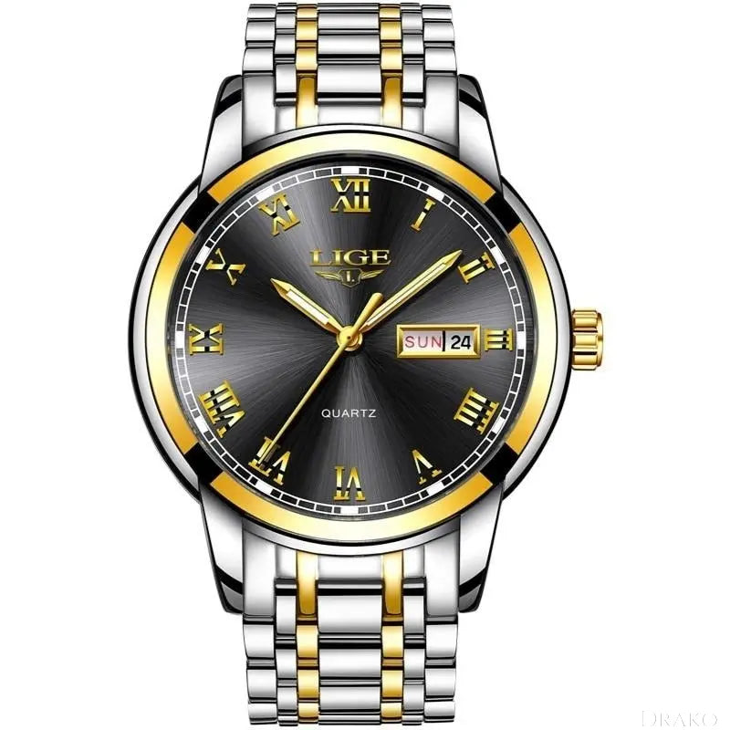LIGE - Roman Steel Drako Watches Men's Watches