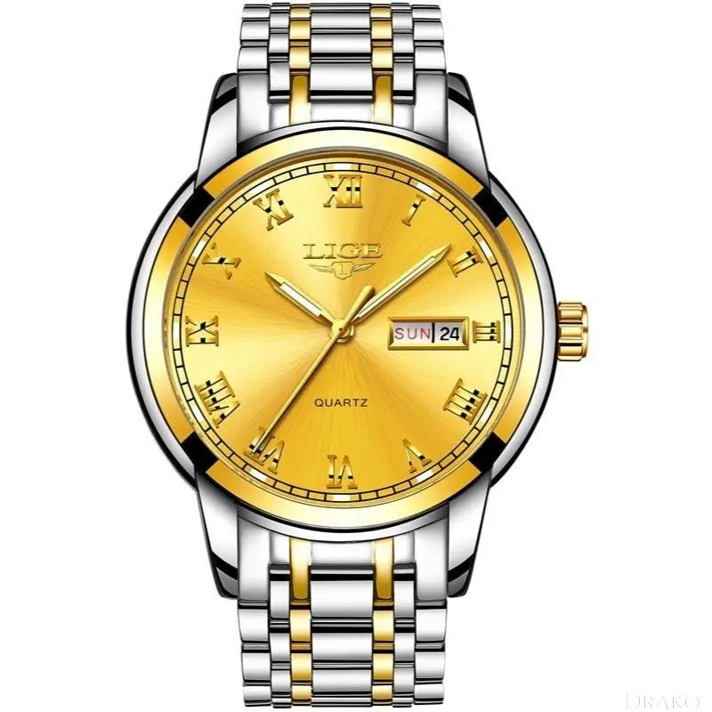 LIGE - Roman Steel Drako Watches Men's Watches
