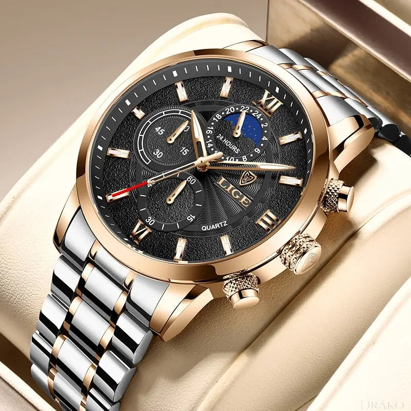 LIGE - Sports Steel Drako Watches Men's Watches