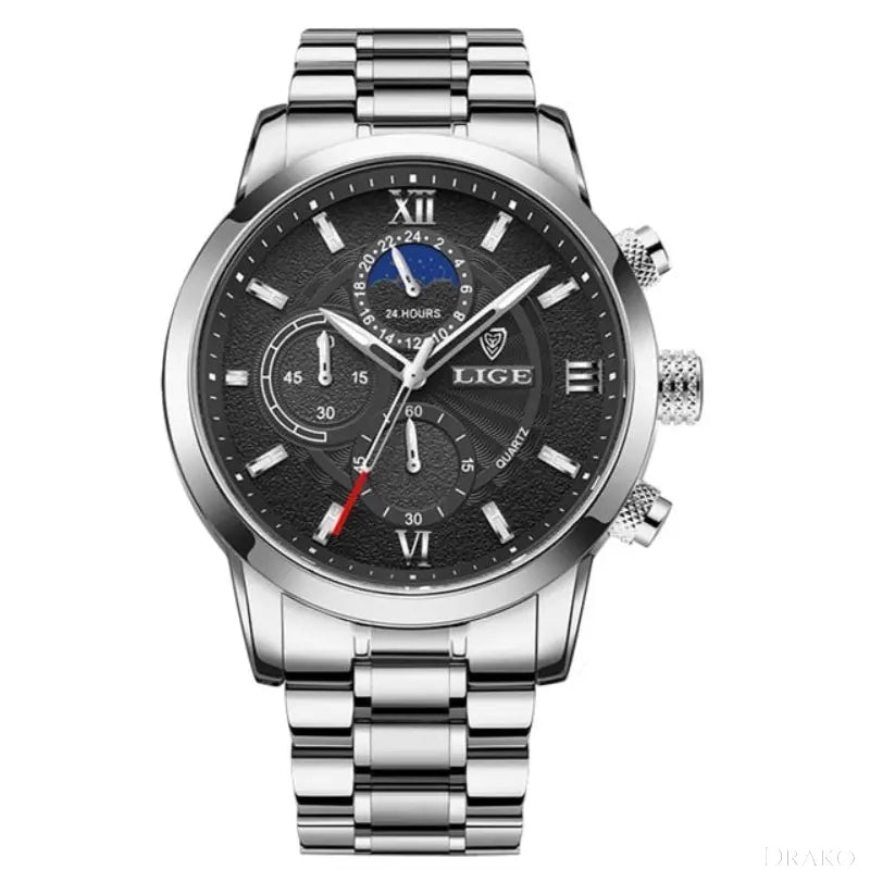 LIGE - Sports Steel Drako Watches Men's Watches