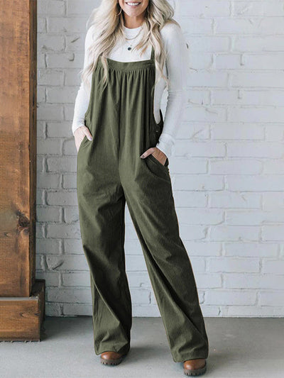 Women's Cozy Corduroy Loose Fit Overalls  Drako™️