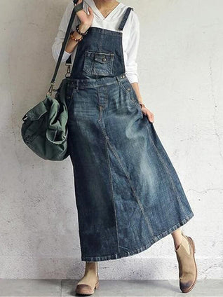 Lorena Denim Overall Dress