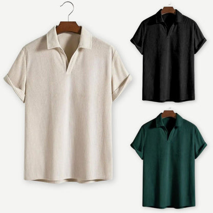 Ribbed Johnny Collar Polo  Drako Watches