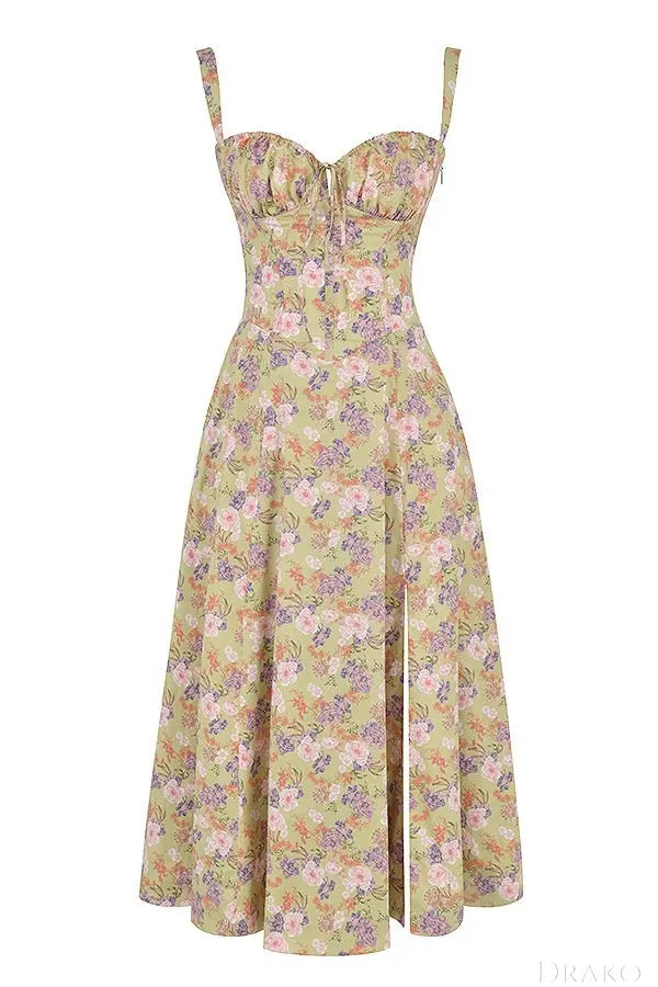 Amelia Women’s Floral Midi Dress  Drako Watches