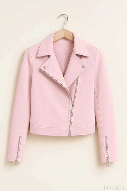 Aria Women’s Zipper Moto Bomber Jacket