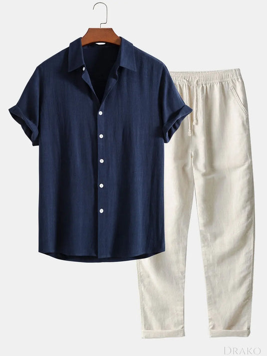 Carter Men’s Button Shirt and Shorts Set  Drako Watches