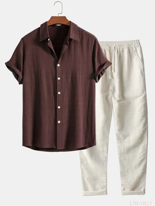 Carter Men’s Button Shirt and Shorts Set