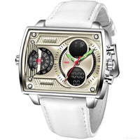 Leather Silver White