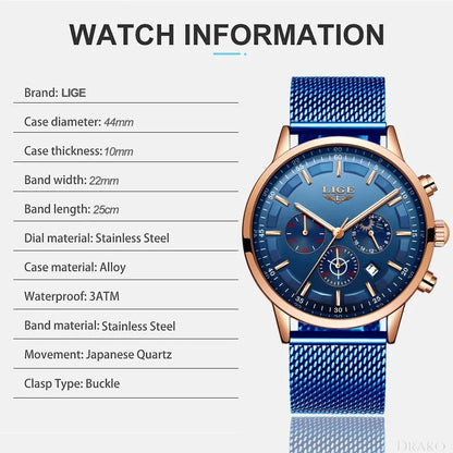 LIGE - Slim  Drako Watches Men's Watches