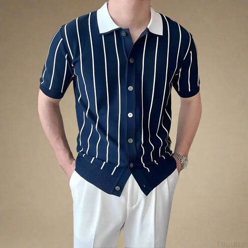 Matteo Striped Knit Polo