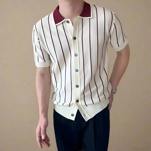 Matteo Striped Knit Polo