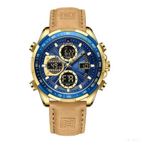 Gold Blue Leather