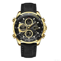 Gold Black Leather