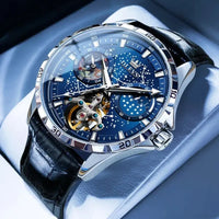 Black Blue Leather