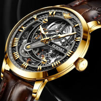 Gold Brown Leather