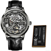 Silver Black Leather