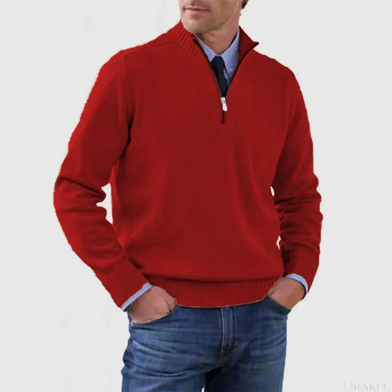 Rowan Men’s Knitted Quarter Zip Pullover  Drako Watches