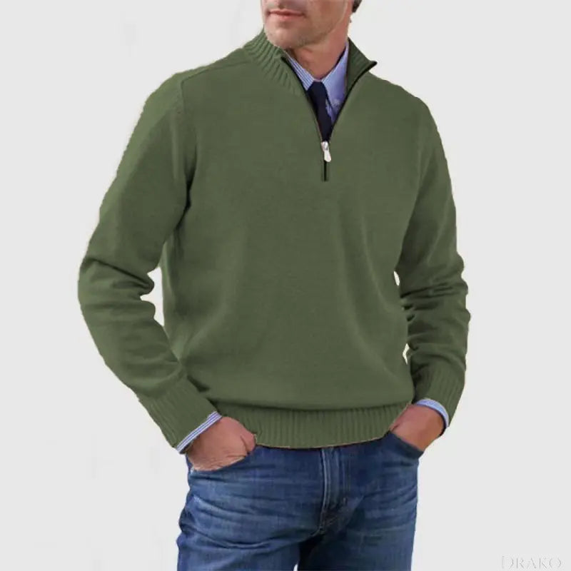 Rowan Men’s Knitted Quarter Zip Pullover  Drako Watches