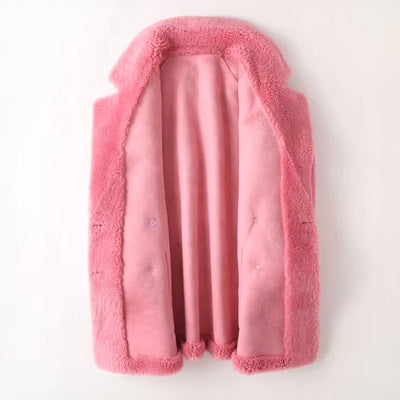 Léa elegant faux fur shearling coat  Drako Watches